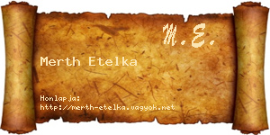 Merth Etelka névjegykártya